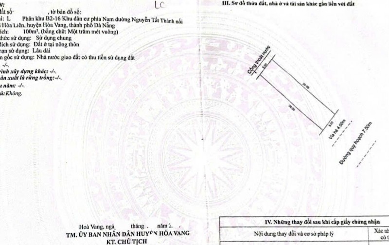 Bán đất đường 7,5m TRƯƠNG CÔNG HUẤN – Song song Nguyễn Tất Thành